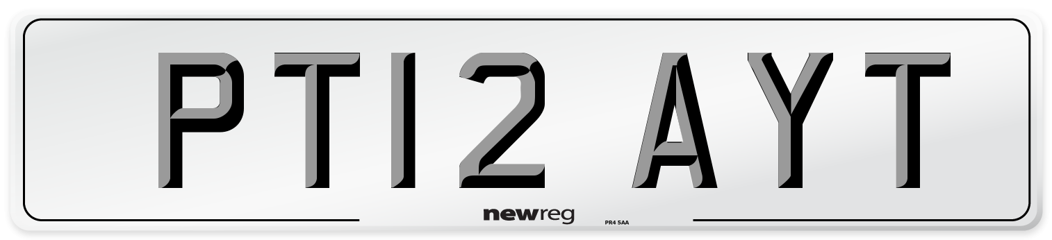 PT12 AYT Number Plate from New Reg